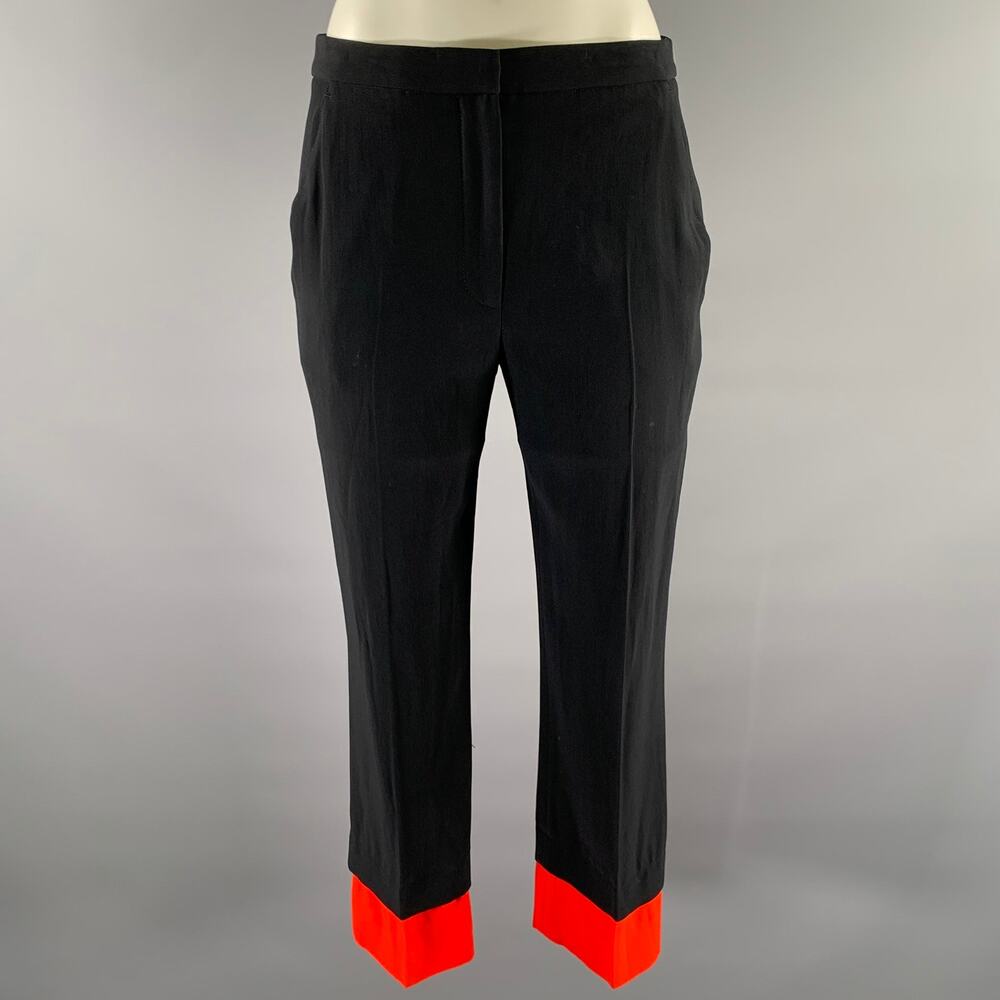 ALEXANDER MCQUEEN Size 2 Black Red Cuff Dress Pants